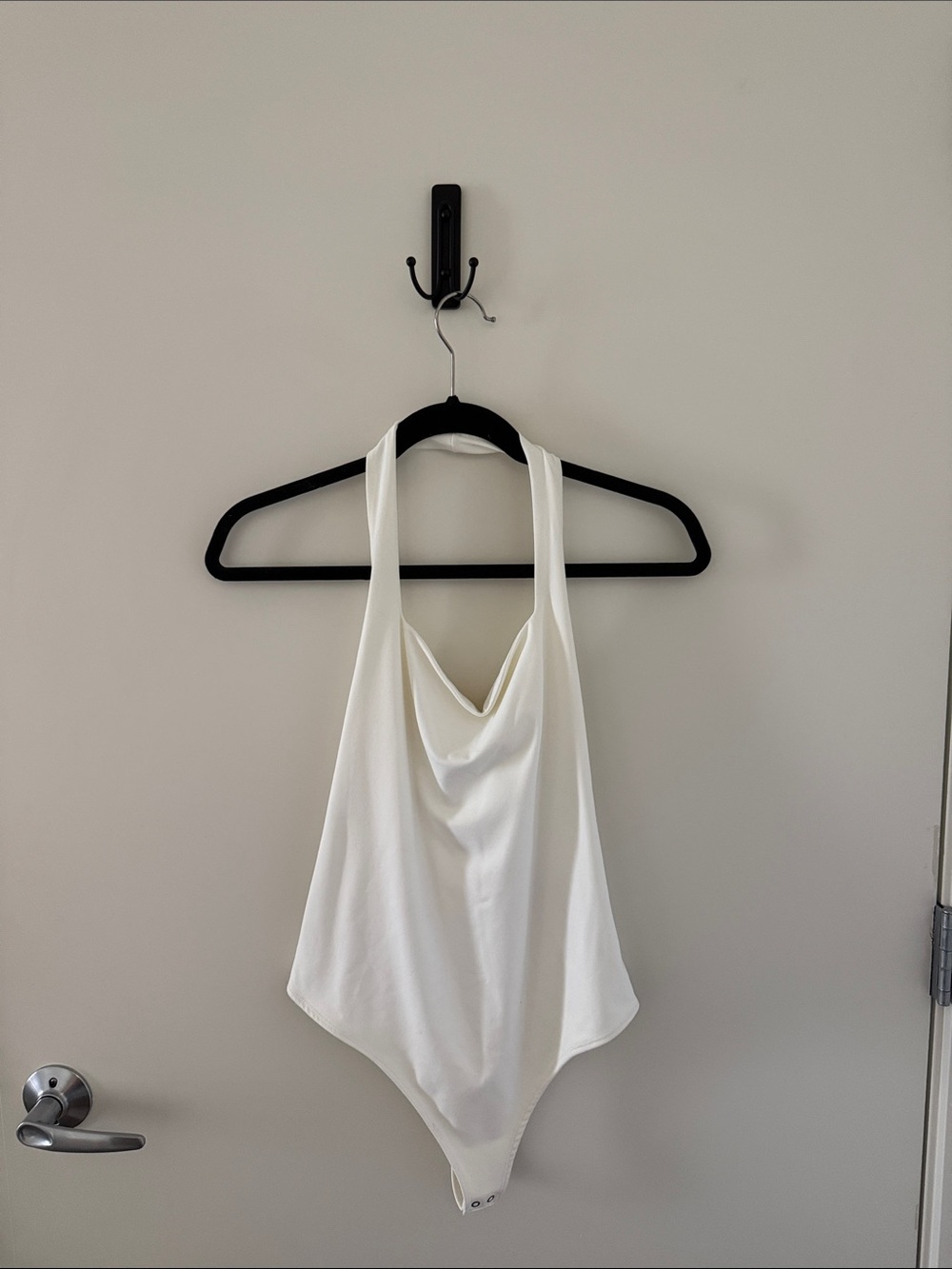 Abercrombie and Fitch Women's White Draped Halter Bodysuit